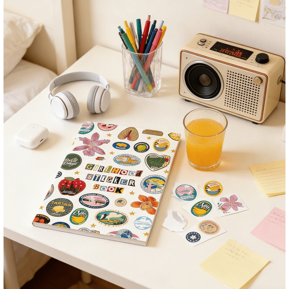 2026 New Girlhood Sticker Book Version 2-1260+ Retro Aesthetic Stickers for Journals, DIY Scrapbook Supplies, Vintage Girls’ Generation Inspired Stickers, Creative Gift for Friends 1PC