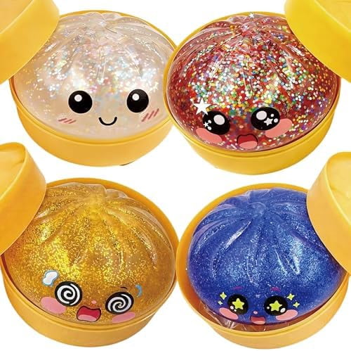 2026 New Glitter Dumpling Squishy - Zoytoys Squishy Dumpling Glitter for Stress Relief, Dumplings Squishy for Adults