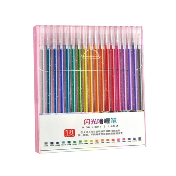 2026 New Glitter Gel Pen Set – 8/12/24/36 Colors Neon Sparkle Pens, Ideal for Coloring Books, Drawing & Adult Craft Projects-18 Color