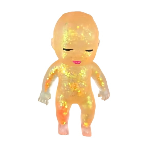 2026 New Glitter Ugly Face Squishy Toys, 5.5 Inch Stretchy Humanoid Doll, Sparkling Soft Squeeze Figure, Clear Slow Rebound Stress Ball, Decompression Dough for Ages3+