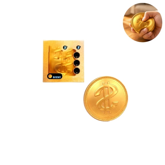 2026 New Gold Coin Squishies, Squeeze Dumpling, Squeeze Coin Shape Balls Stress Relief Sensory for Adults