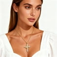 thumbnail image 1 of 2026 New Gold Necklace Cross Necklace for Women Rotating Crown Cross Pendant Non-Tarnish Plated Dainty Jewelry Christian Religious Gifts for Her, 1 of 4