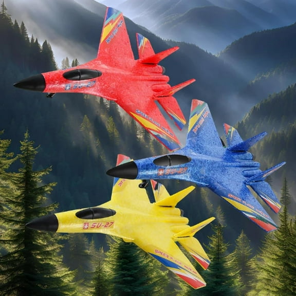 2026 New Gravity Gliders Airplane with Lights, Upgrade Gravity Glider Foam RC Fighter Plane Jet, 2.4 GHZ 2 Channels with Lights Glider Airplane Model