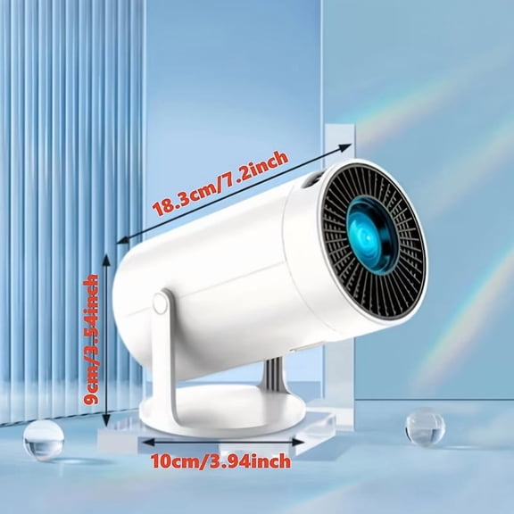 2026 New HD Smart Projector, 4K/1080P Home Video Projector, 180 Rotation, No Screen Needed, Mini Home Theater with Remote for Bedroom, Office, Outdoor, Camping, Living Room, Dorm