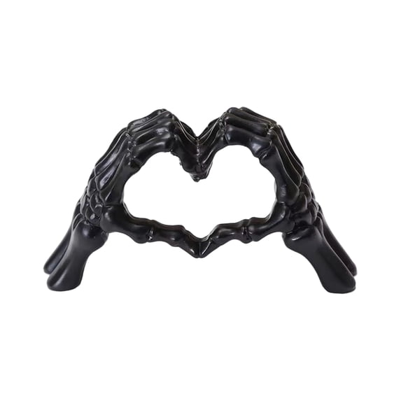 2026 New Halloween Decor Heart, Tabletop Resin Bony Hand Halloween Decor, Indoor Halloween Xmas Home Fall Ornaments for Porch and Indoor Home Office Desk Decor