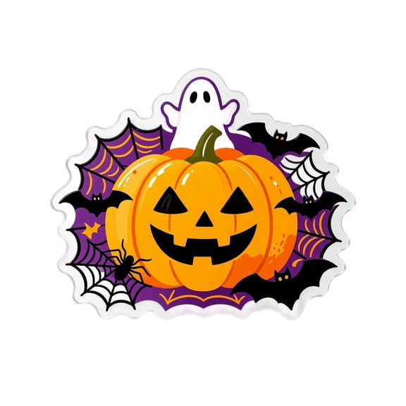 2026 New Halloween Decor Pumpkin, Tabletop Acrylic Pumpkin Cart Outdoor Decor, 2D Flat Acrylic Halloween Yard Decorations, Indoor Halloween Home Fall Ornaments for Christmas, Halloween Gifts