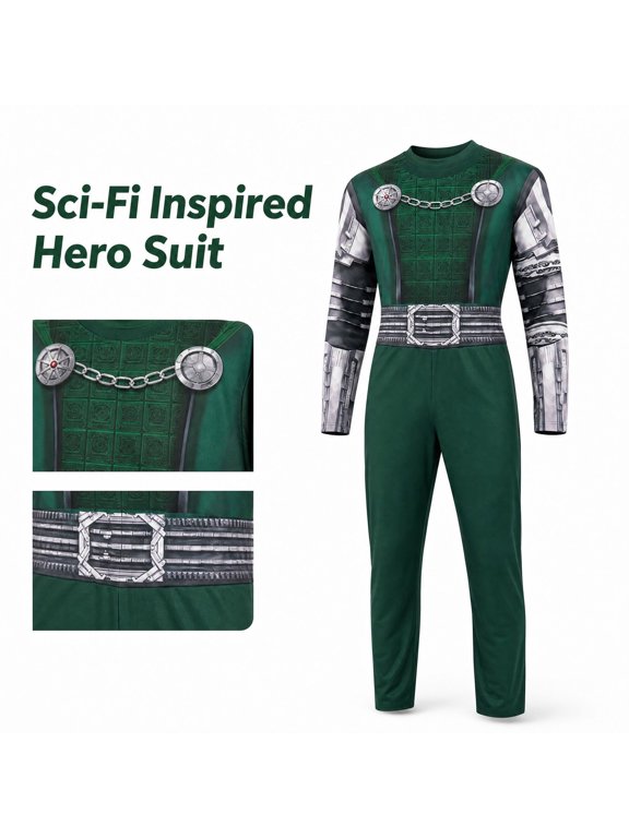 2026 New Halloween Doom Warden Cosplay Costume, Dark Overlord Costume Set, Cosplay Set Includes Jumpsuit, Holiday Party Halloween Outfit Unisex, 120(5-6 Years)