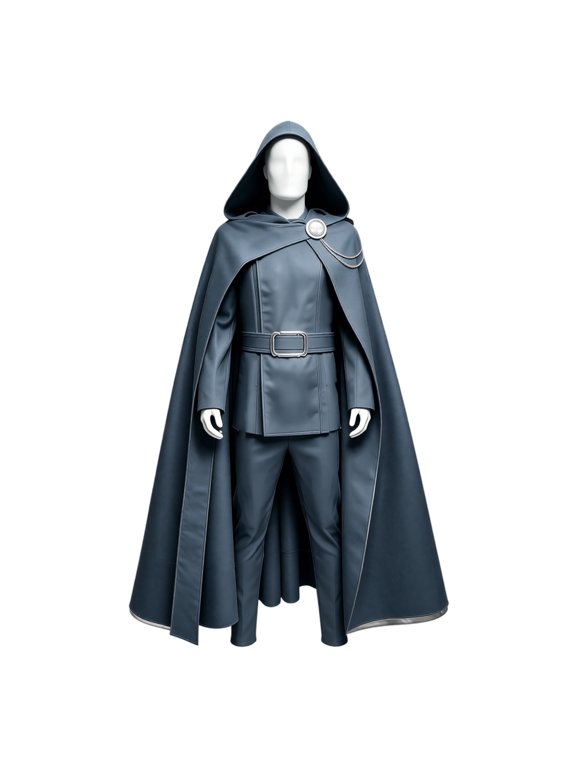 2026 New Halloween Doom Warden Cosplay Costume, Dark Overlord Costume Set, Cosplay Set Includes Pants with Cape, Outer Coat with Accessories, Unisex Holiday Party Halloween Outfit for Adults, L