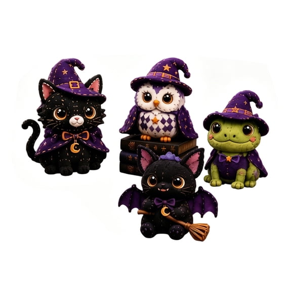2026 New Halloween Patchwork Animals Ornament DIY Kit, Hand Sewing ...