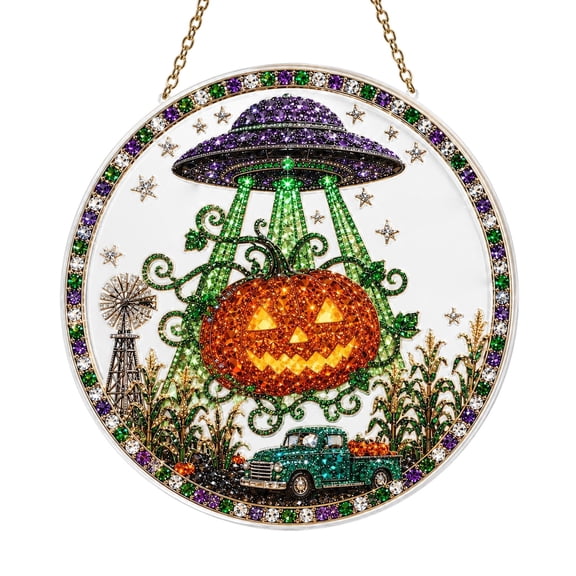 2026 New Halloween Pumpkin Diamond Painting Art Kit, Easy 5D Diamond Art Set for New Crafters, Relaxing Stress Relief Activity, Household Hanging Decoration And Tabletop Ornament and Gift