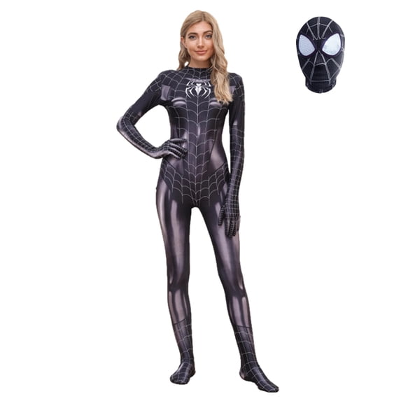 2026 New Halloween Spide Cosplay Costume, BDN Hero Costume Set, Cosplay Set Includes Jumpsuit with Mask, Halloween Outfits Unisex, 110(3-4 Years)