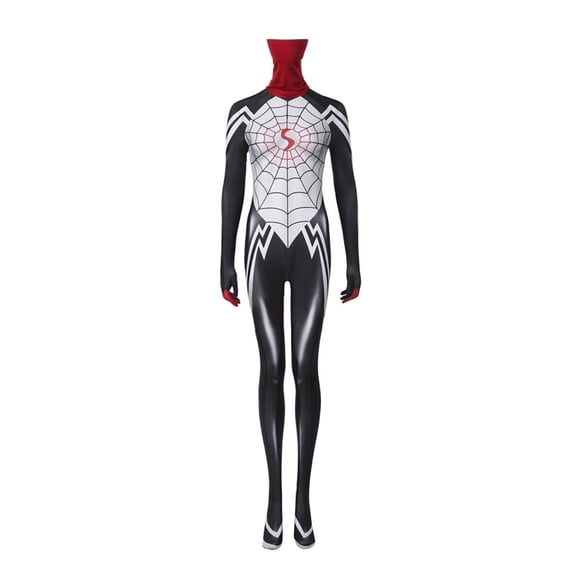 2026 New Halloween Spide Cosplay Costume, Hero BND Costume Set, Cosplay Set Includes Jumpsuit with Neck Warmer, Unisex Halloween Outfit Birthday Party Gifts for 11-12 Years