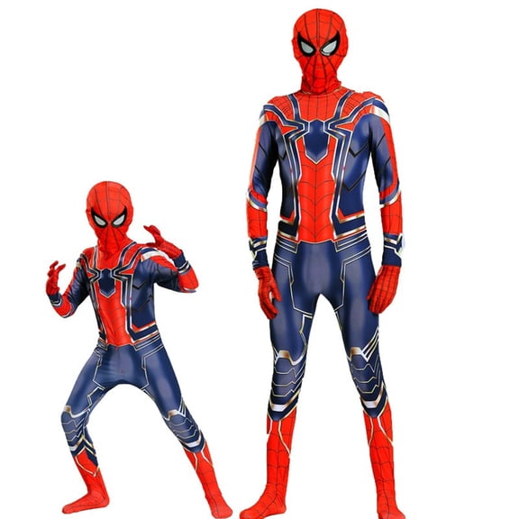 2026 New Halloween Spide Cosplay Costume, Hero Full Bodysuit Costume Set, Cosplay Set Include Jumpsuit with Hood, Unisex Halloween Outfits, 110(3-4 Years)