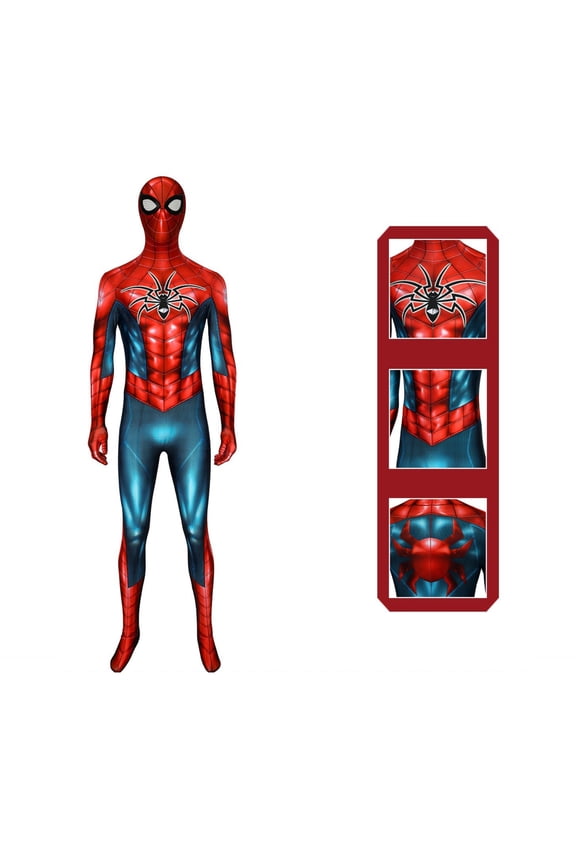 2026 New Halloween Spide Cosplay Costume, Hero Full Bodysuit Costume Set, Cosplay Set Include Jumpsuit with Hood, Halloween Outfits for Adult, L