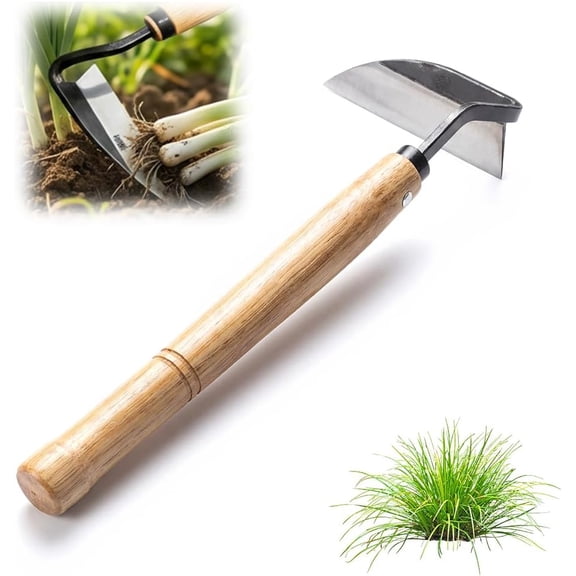 2026 New Hand Hoe Japanese Garden Tool, Hand Hoe/Sickle Weed Puller Tool, Sharp Composite Steel Hand Weeder, Wood Handle (1)