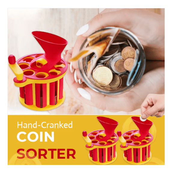 2026 New Hand-cranked Coin Sorter, 3D Printed Coin Sorting and Organizer, Funny Coin Storage Counter Fast and Accurate Classifier