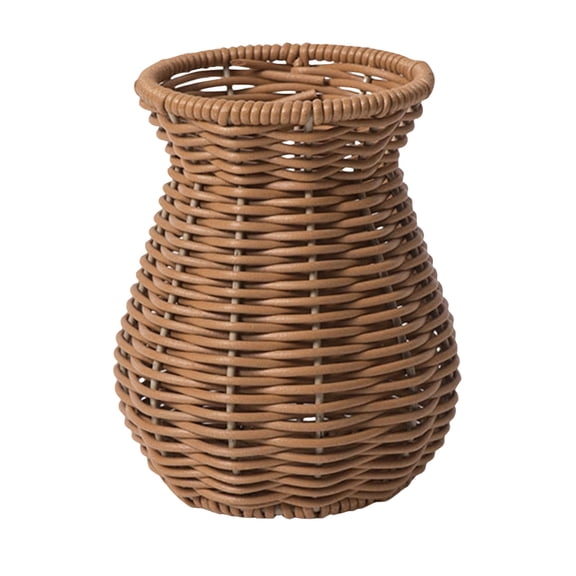 2026 New Handmade Rattan Flower Basket Decorative Rattan Vase for Home Boho Vase Woven Wall Decor Rustic Decorative Baskets (B)
