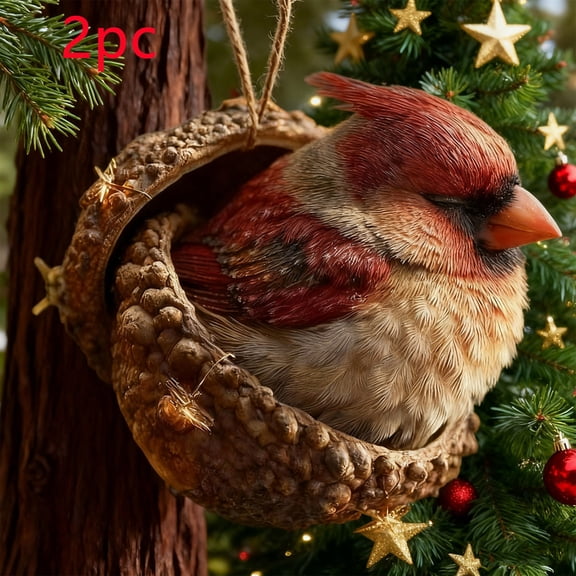 2026 New Hanging Ornaments Resin Forest Hazelnut Cute Animals Ornaments Forest Christmas Ornaments 2pc