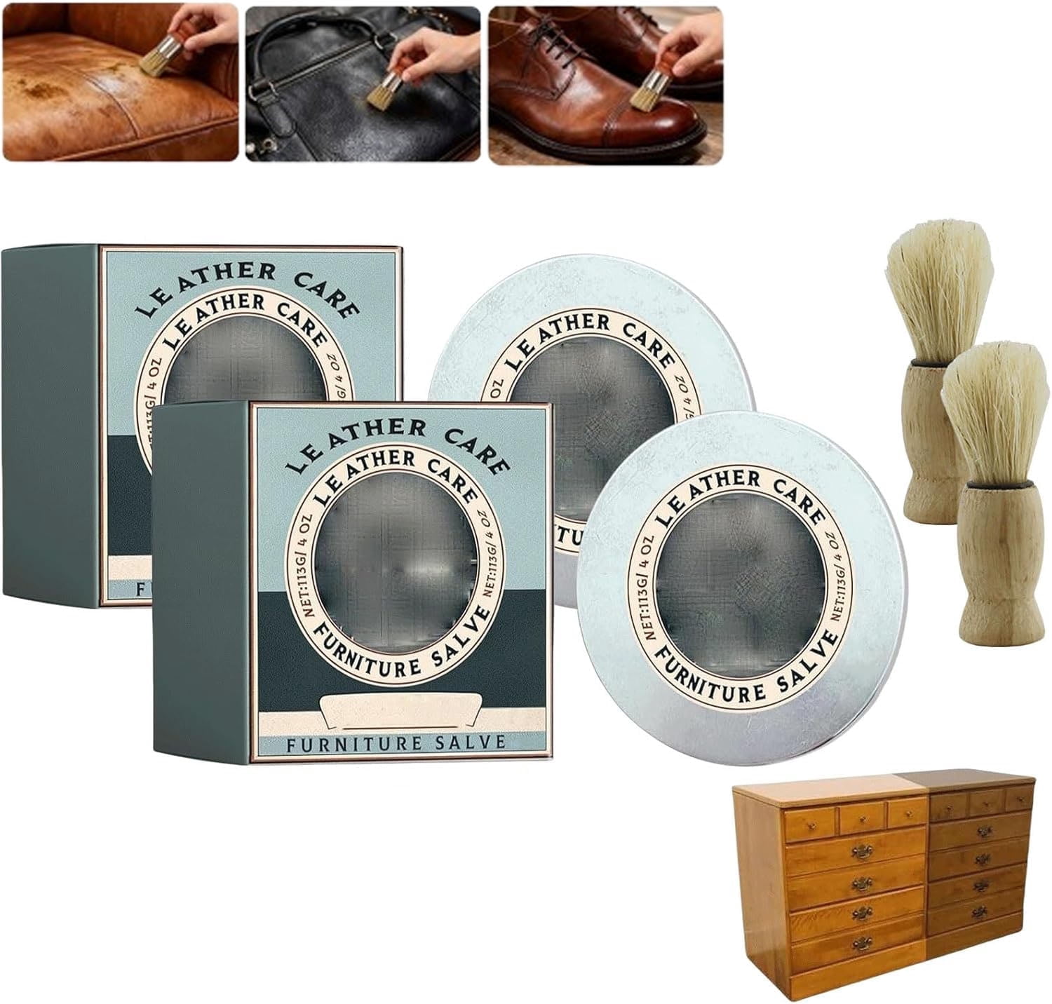 2026 New Heidelux -Furniture Repair Salve + Applicator Brush, Leather & Furniture Repair Salve with Brush, Polisher, For Couches And Furniture, Repair Salve For Car Seats, Wood, And Vinyl