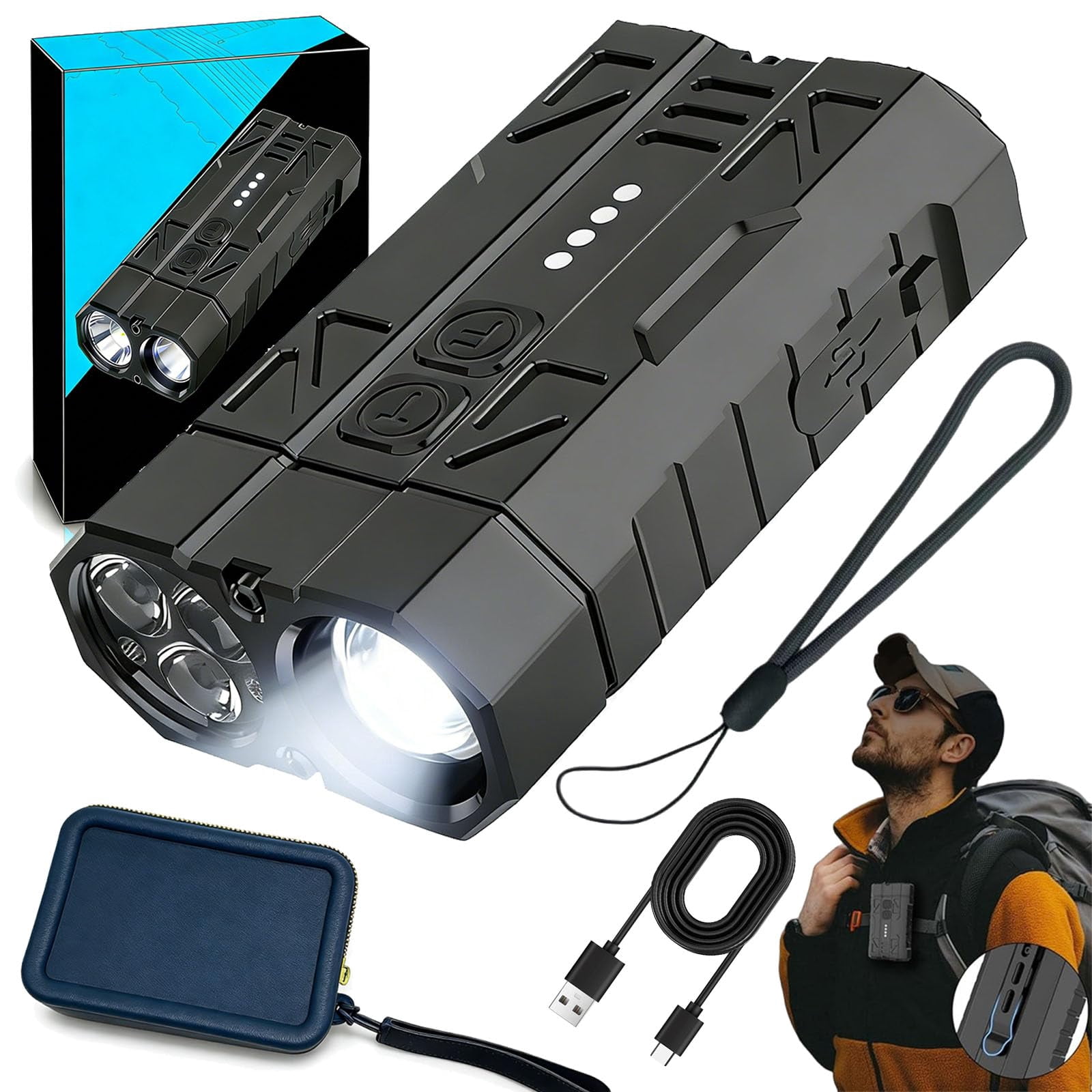 Flashlights And Insects 2026 New High-Brightness Pocket Dual-Module Outdoor Flashlight ...