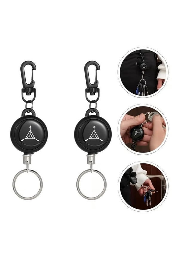 2026 New High Resilience Retractable Rope Key Ring Stop-loss Stop-theft Retractable Key ChainIdeal gift for husband, father13x3.5cm