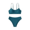 thumbnail image 1 of 2026 New High Waisted Bikini Sets Sporty Two Piece Swimsuits Color Block Cheeky High Cut Bathing Suits, Bikini Swimsuit Set - Teen Two Piece Swimwear for for 8-14 Years (Dark Blue, 12-13 Years), 1 of 4