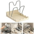 thumbnail image 1 of 2026 New! Homng Kitchen Countertop Storage Rack E Stovetop Pot Lid Holder Spatula Rest Utensil Rack Spoon and Lid Rest (For Kitchen Countertop Coffee Spoon Heat Cooking Stand) Pp Material, 1 of 9