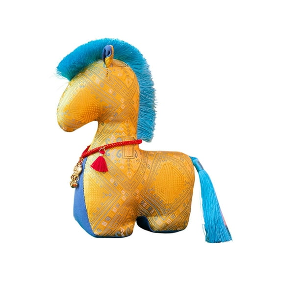 2026 New Horse Plush Toys, Stuffed Animals Toys Horse Soft Pillow Toys, 7.86" Chinese- Satin Cloth Horse Hair Plush Toy, Best Birthday Gifts for Holiday Xmas Easter for Friend (7.88", H)