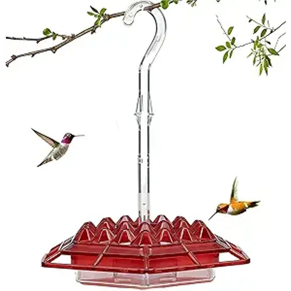 2026 New Hummingbird Feeder,Hummingbird Feeder for Outdoors Hanging,30 Bee Proof Leak Proof Feeding Ports with Perch and Built-in Ant Moat,Drip-Free, Easy to Clean and Refill (Red)
