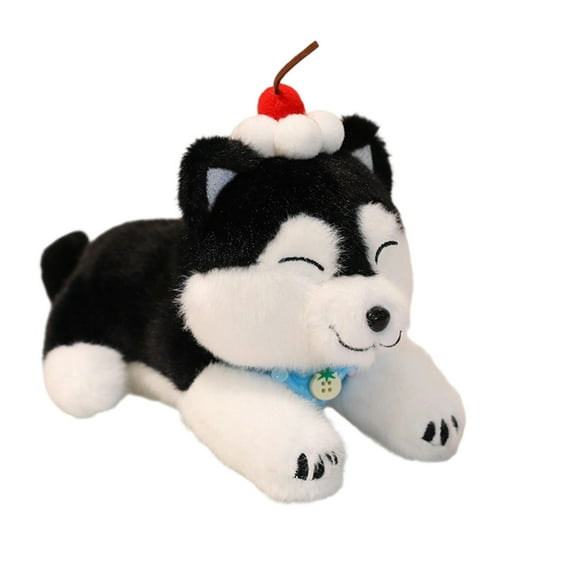 2026 New Husky Plush Toys, Stuffed Animals Toys Husky Soft Pillow Toys, Cute Pet Doll Cartoon Small Dress Up Scarf, Best Birthday Gifts for Holiday Xmas Easter for Friend (Husky, Blue)