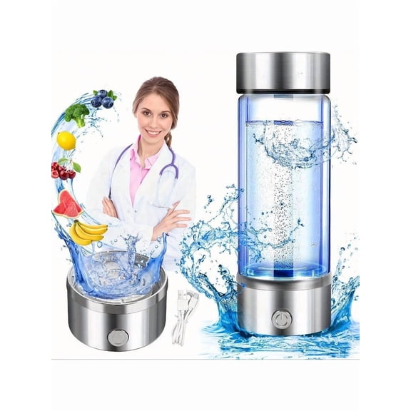 2026 New Hydrogen Water Bottle, 3-Min Rapid Electrolysis, PEM Technology Water Ionizer, Portable Hydrogen Water Generator For Office, Daily Drinking, Travel Exercise Home And Gifts (Silver