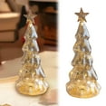 thumbnail image 1 of 2026 New Illuminated Mercury Glass Christmas Trees with LED Lights - 10.2 Inch Silver Christmas Decor for Home Tabletop Centerpiece, Mantel and Party Decorations, 1 of 5