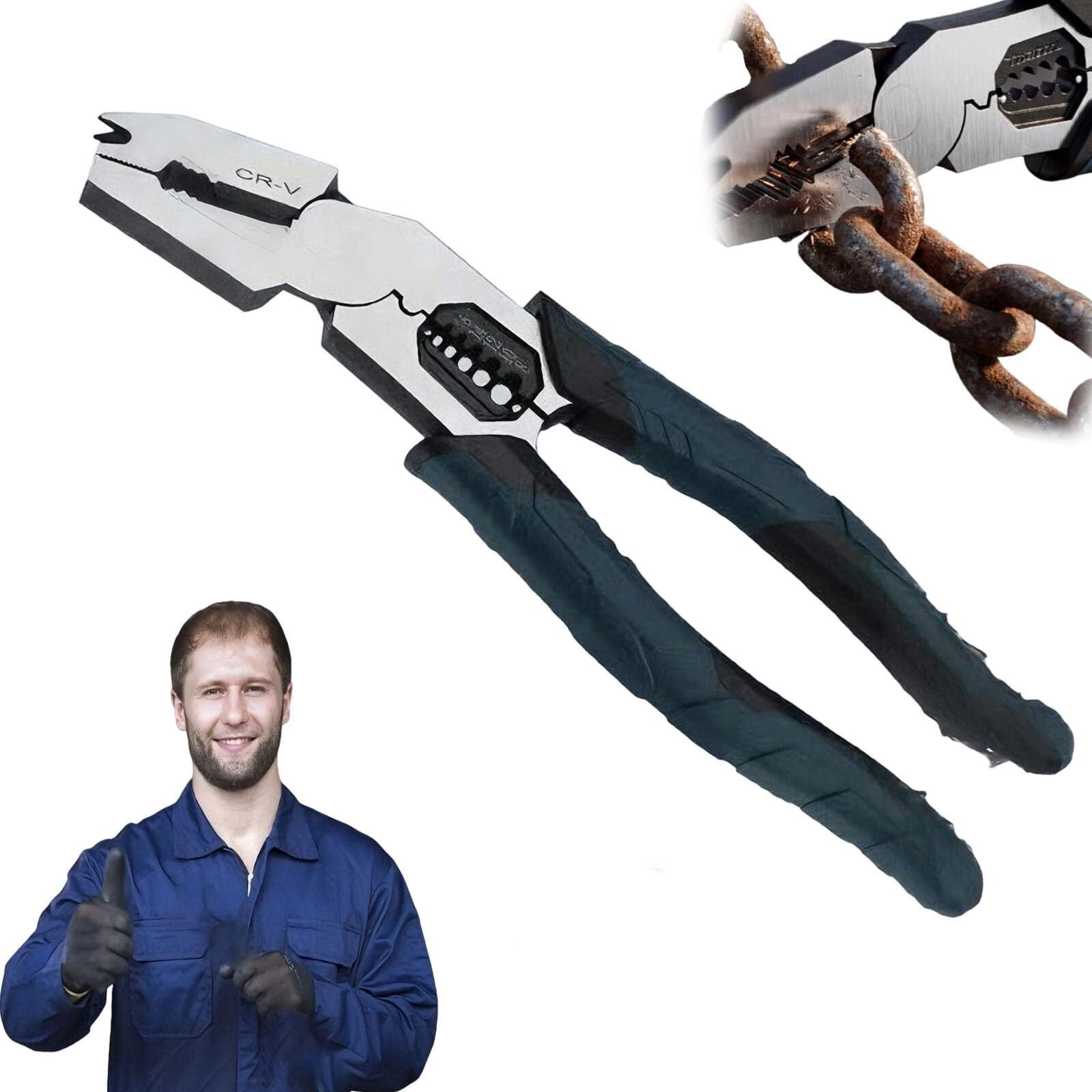 2026 New Industrial-Grade Multi-Function Cutting Pliers, 9-In-1 Multi-Functional Pliers Nail Puller/Wire Cutter/Stripper/Crimper-Compound Action Leverage Design, Cutting Tool For DIY & Home Use (1PC)