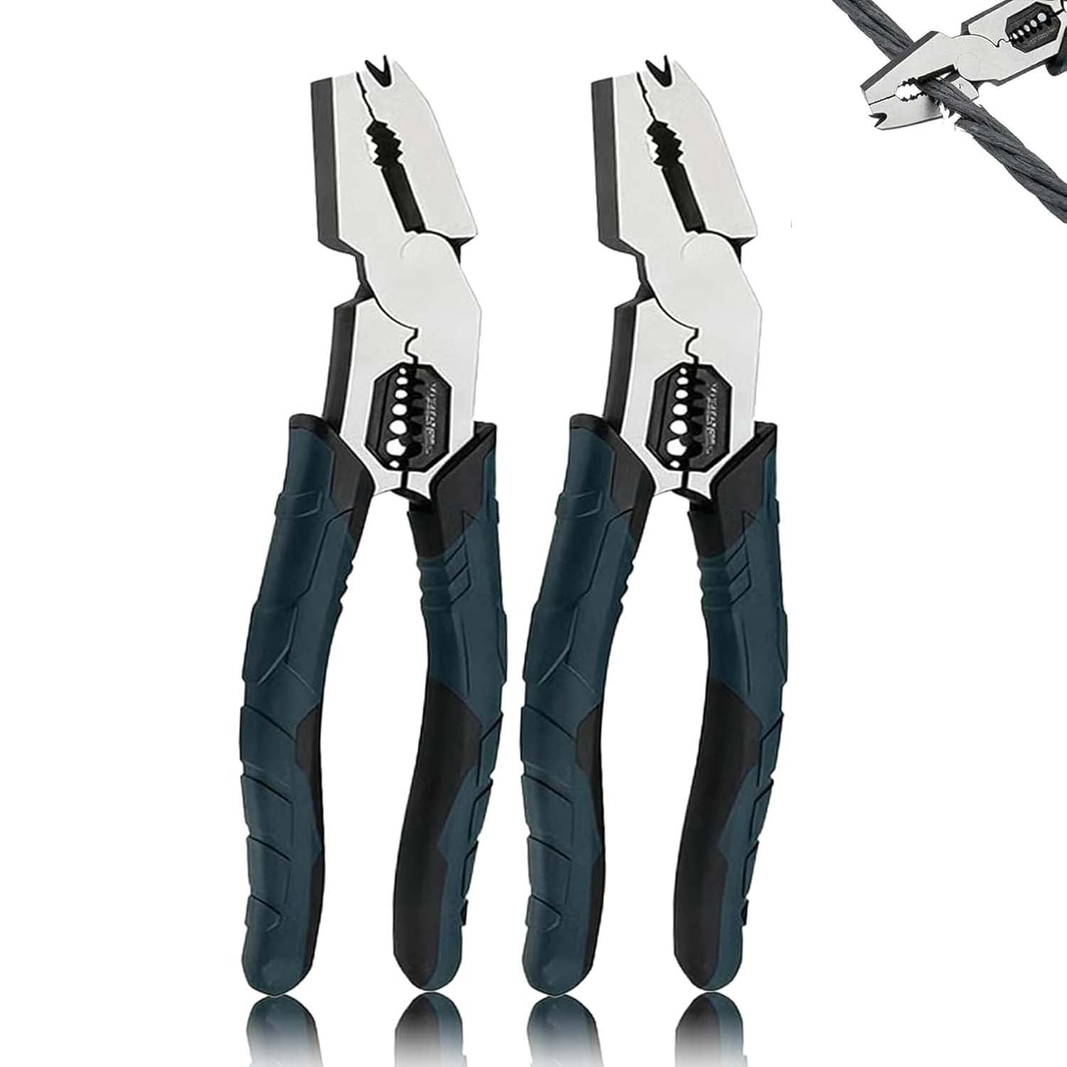 2026 New Industrial-Grade Multi-Function Cutting Pliers, 9-In-1 Multi-Functional Pliers Nail Puller/Wire Cutter/Stripper/Crimper for DIY & Home Use