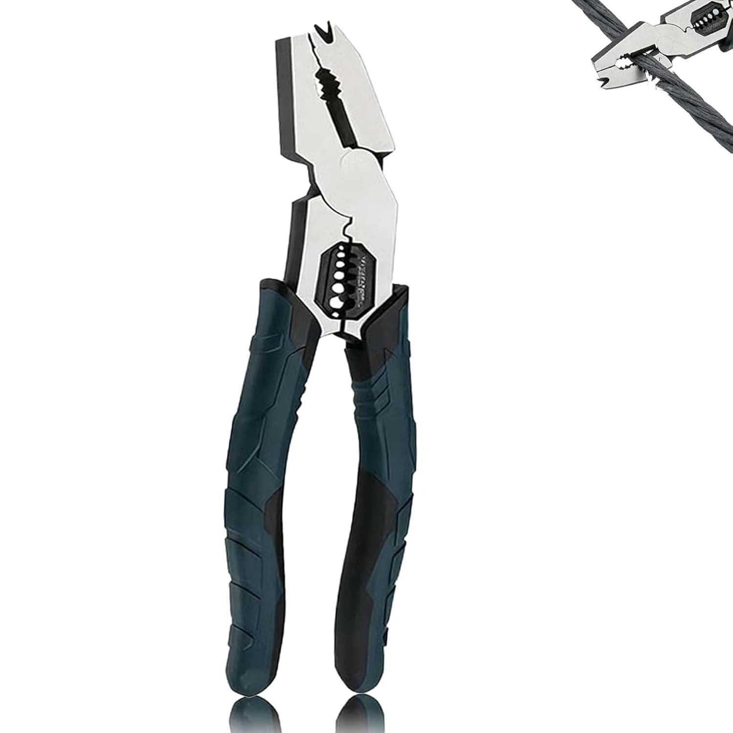 2026 New Industrial-Grade Multi-Function Cutting Pliers, 9-In-1 Multi-Functional Pliers Nail Puller/Wire Cutter/Stripper/Crimper for DIY & Home Use