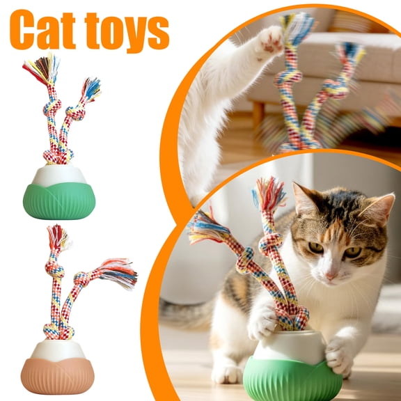 2026 New Interactive Dog Ball Toys - Interactive Cat Toy Automatic Rolling Ball, Smart Pet Toy with 3 Speed Modes, USB Rechargeable Self-Moving Cat Ball with Tail Feather, Indoor Exercise Toy Green