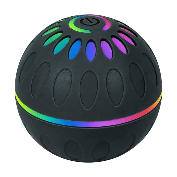 2026 New Interactive Dog Ball Toys, Rechargeable LED Vibrating Balls, Moving Dogs Balls, Automatic Rolling Balls Toys for Small Medium Dogs(Black)