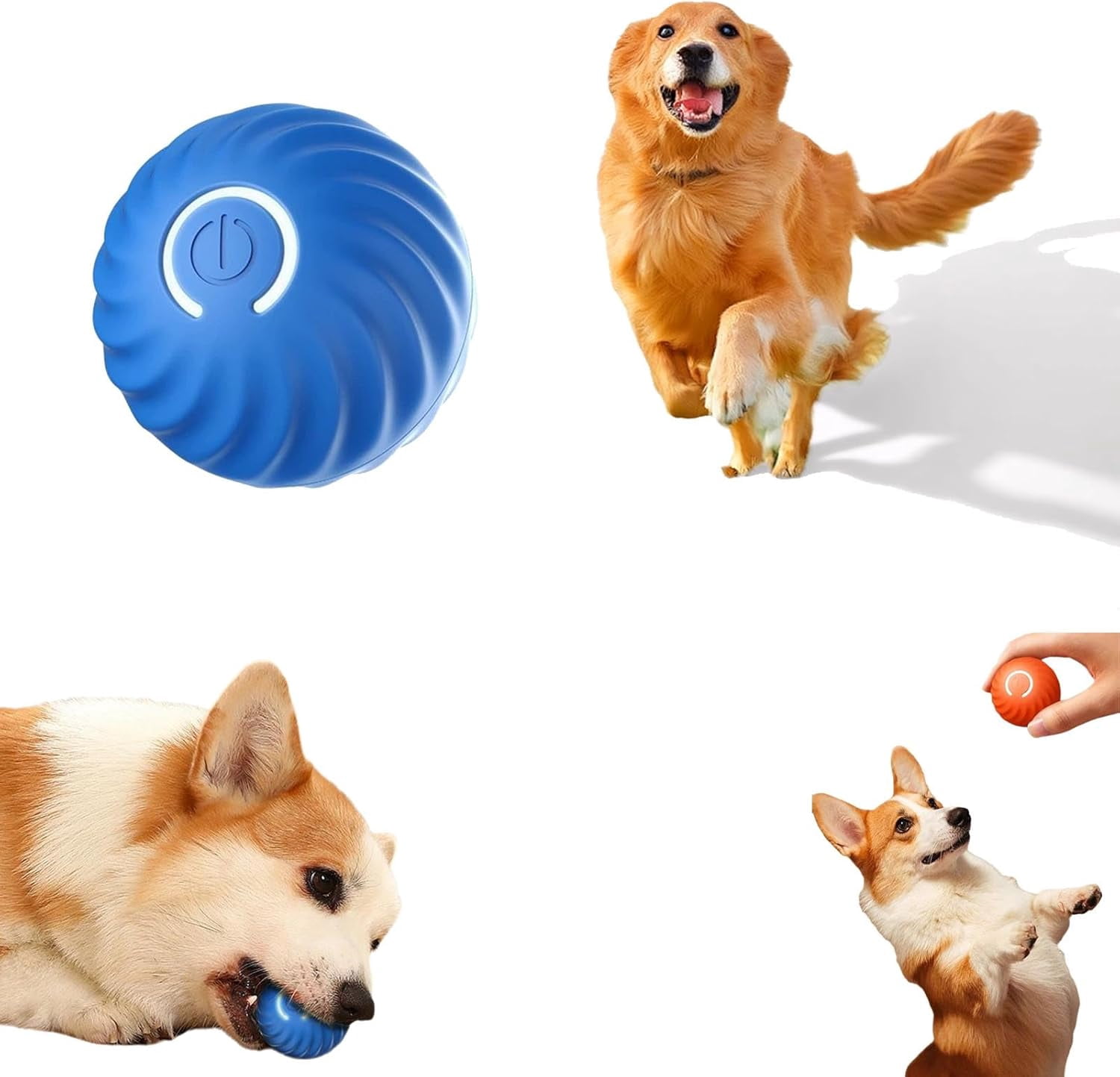 2026 New Interactive Dog Toy Ball, Automatic Dog Chasing ＆ Herding Motion Activated Ball, Rechargeable Dog Ball Toys for Indoor Boredom Interactive
