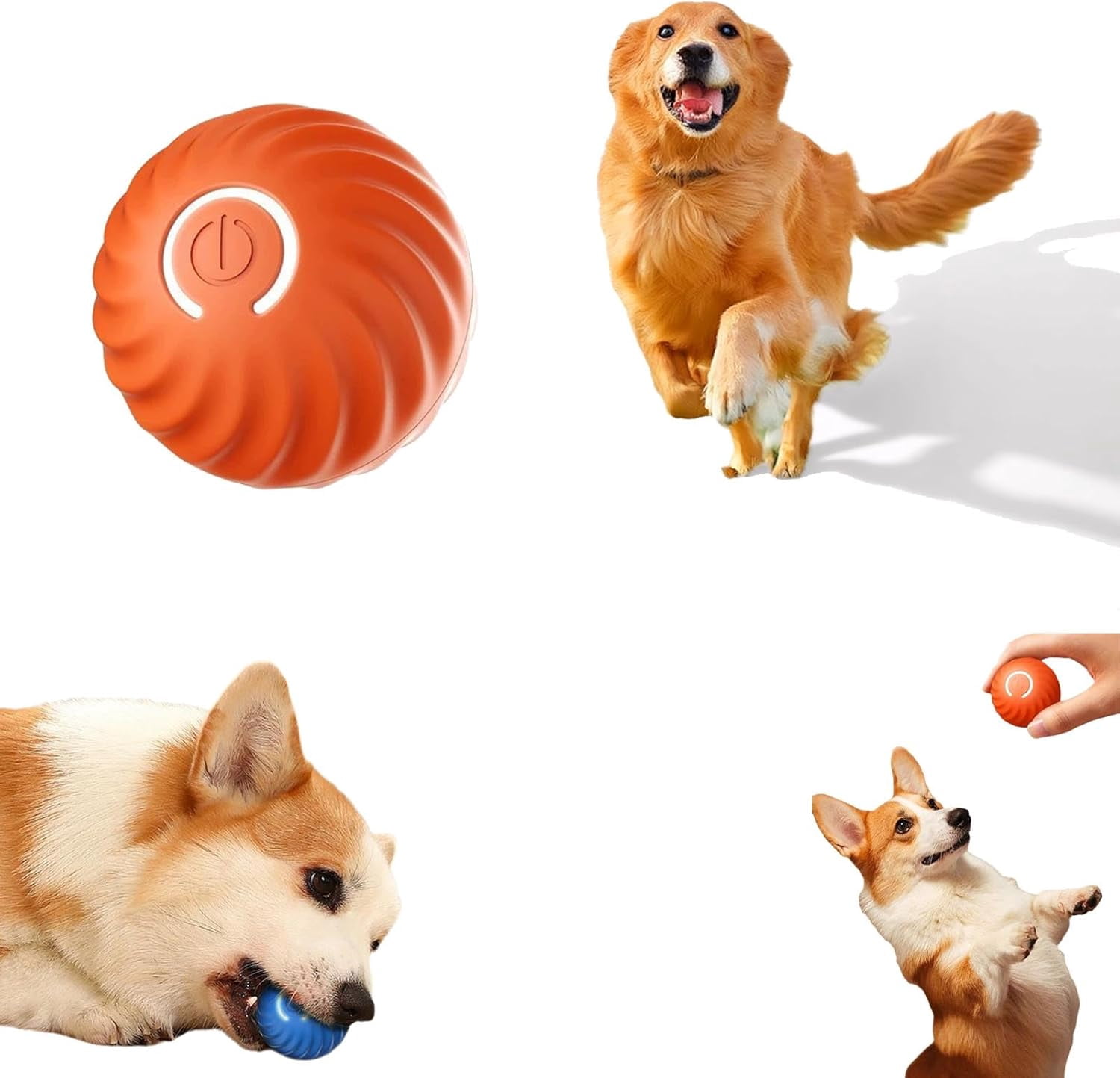 2026 New Interactive Dog Toy Ball, Automatic Dog Chasing ＆ Herding Motion Activated Ball, Rechargeable Dog Ball Toys for Indoor Boredom Interactive