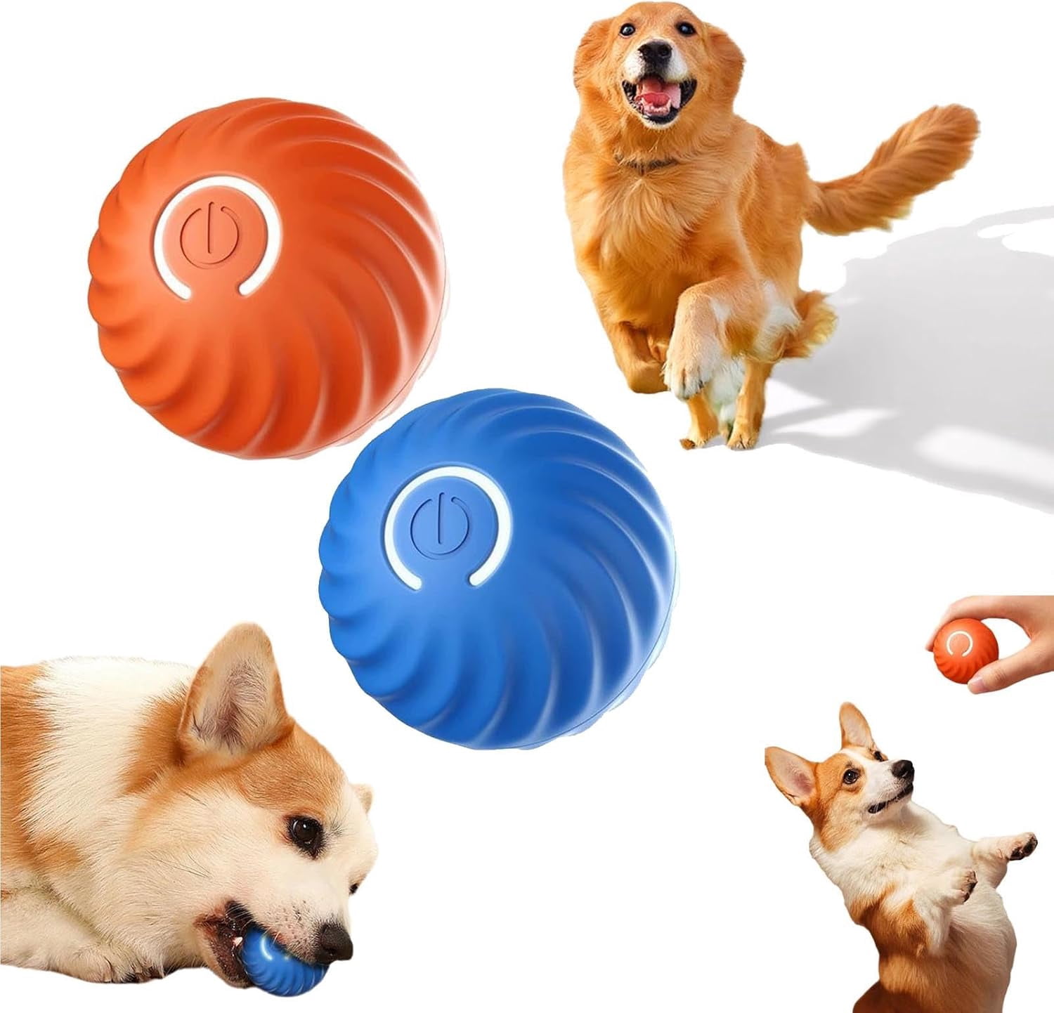 2026 New Interactive Dog Toy Ball, Automatic Dog Chasing ＆ Herding Motion Activated Ball, Rechargeable Dog Ball Toys for Indoor Boredom Interactive