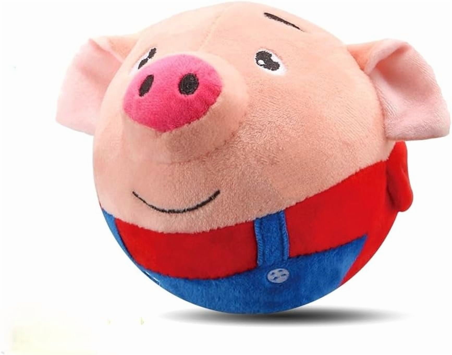 2026 New Interactive Dog Toys, Rechargeable Moving Squeaky Ball with Voice Recording, Washable Cartoon Pig Plush Toy for Dogs & Puppies