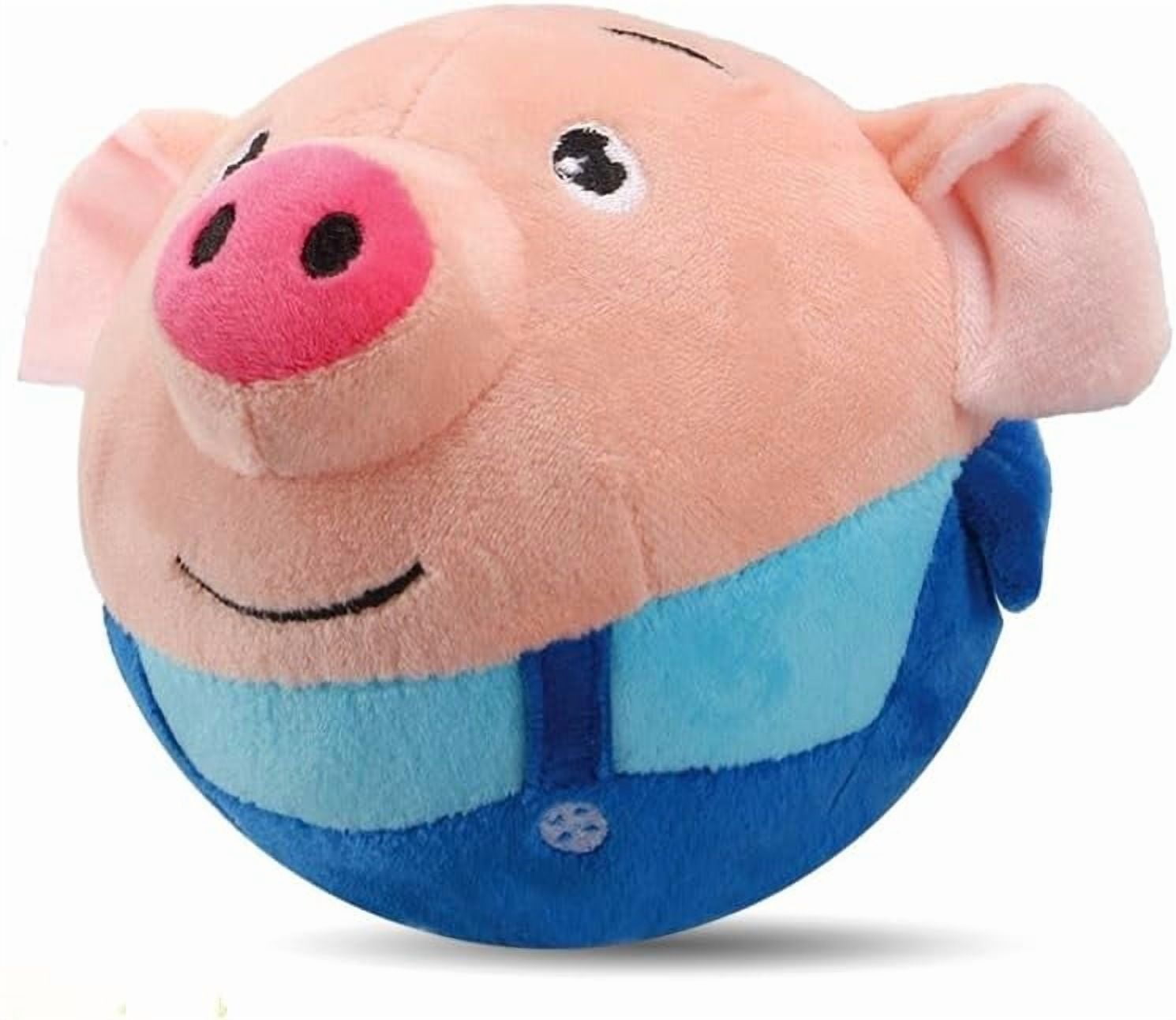 2026 New Interactive Dog Toys, Rechargeable Moving Squeaky Ball with Voice Recording, Washable Cartoon Pig Plush Toy for Dogs & Puppies