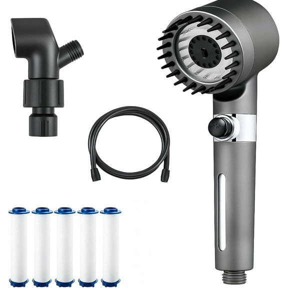2026 Ion Drops Filtered Shower Head Set - High Pressure Handheld Sprayer with On/Off Switch