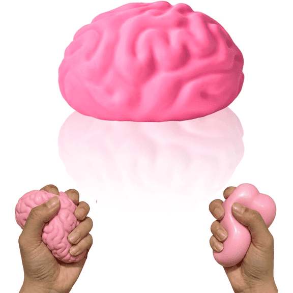 Brain Squishy Slow Rising Squeeze Ball, Soft Pink Non-Sticky Moldable Sensory Fidget Toy for Adults, Stress Relief Desk Gift