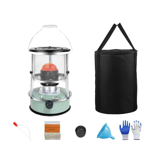 2026 New Kerosene Oil Heater Portable Efficient Kerosene Heaters for Indoor Use, Height Adjustable, with 6 Wicks, Stove Bag & Gloves Etc, for Indoor Outdoor Patio Camping (Green)