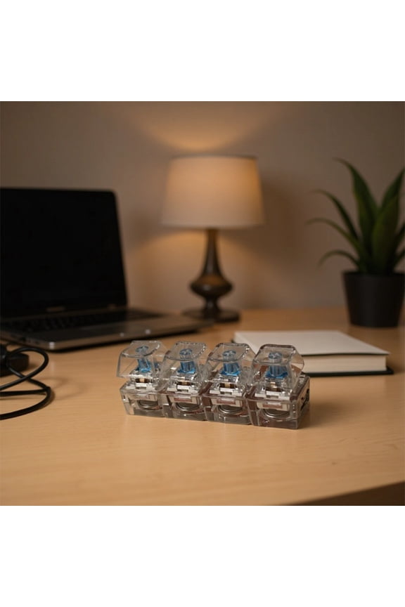 2026 New Keyboard Keychain, Portable Light Up Fidget/Toy, Mechanical Keychain with Clicky Crystal Keycap, Desk Toy for Anxiety, Gift White