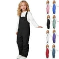 thumbnail image 1 of 2026 New Kids Snow Bibs Waterproof Insulated Ski Pants Girls Adjustable Strap Snowboard Overalls Lightweight Winter Snowsuit,Black 8-9 Years, 1 of 7