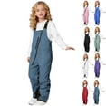 thumbnail image 1 of 2026 New Kids Snow Bibs Waterproof Insulated Ski Pants Girls Adjustable Strap Snowboard Overalls Lightweight Winter Snowsuit,Navy 12-13 Years, 1 of 7