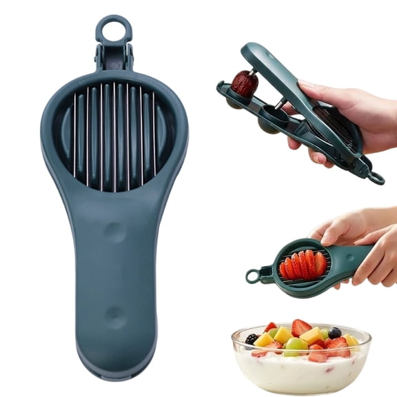 2026 New Kitchen Fruit Slicer,Grape and Cherry Tomato Cutter,Rape Tomato Cherry Strawberry Cutter Tools for Vegetable Fruit Salad,Quarter Grape Slicer Kitchen Gadget(Green)