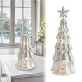 thumbnail image 1 of 2026 New LED Illuminated Mercury Glass Christmas Tree - 10.2 Inch Silver Tabletop Decor for Xmas Home Centerpiece, Mantel and Holiday Party Display, 1 of 5